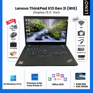 LAPTOP MURAH BERAGARANSI Lenovo ThinkPad X13 Gen 2i (IRIS) Core i5 Gen 11